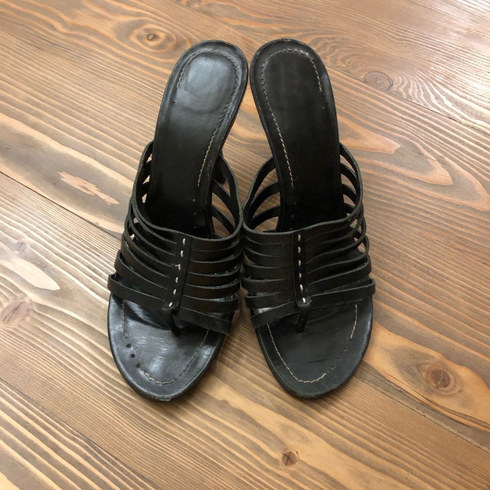 Black Leather Sandals